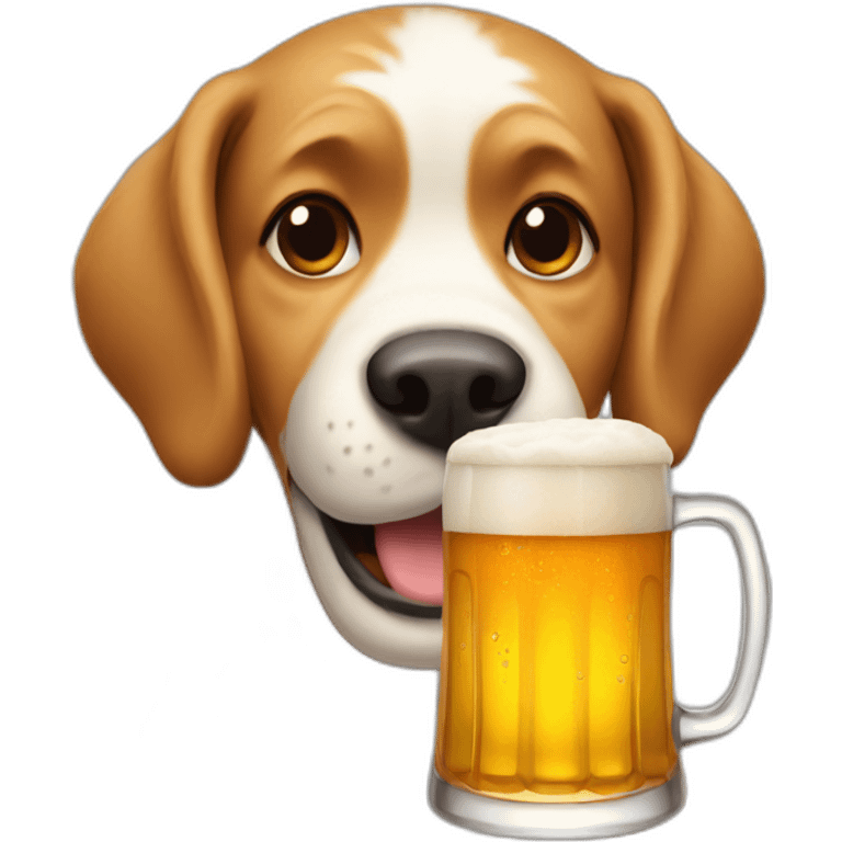 Dog with beer emoji