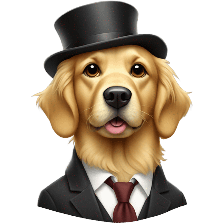 Golden retriever with a cigar dress fancy emoji