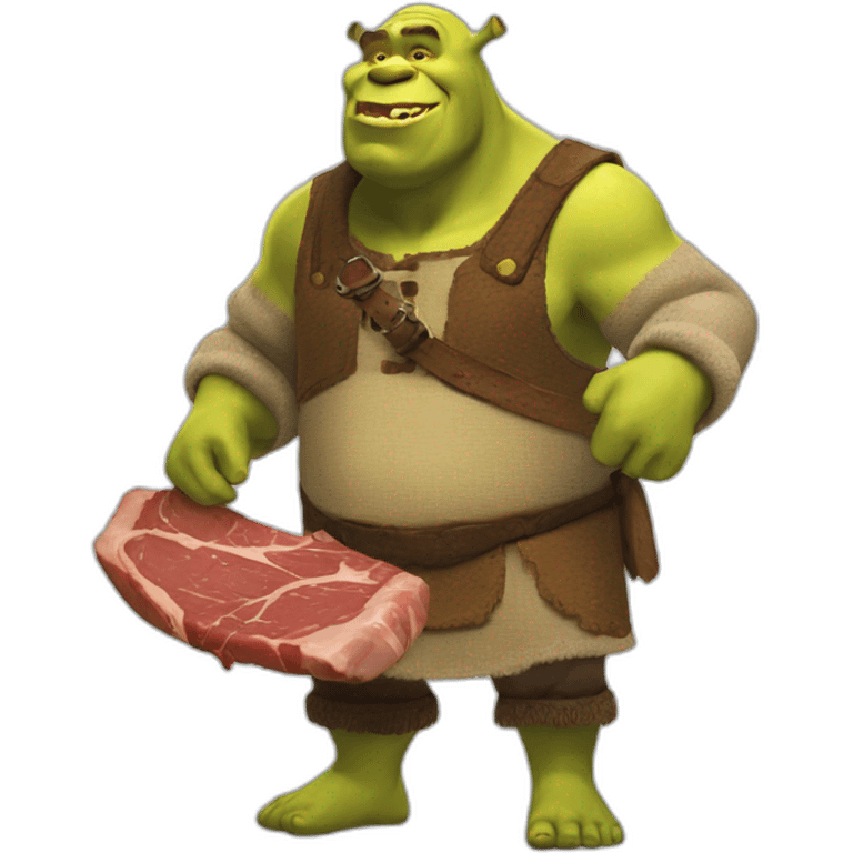 Shrek eating meat emoji