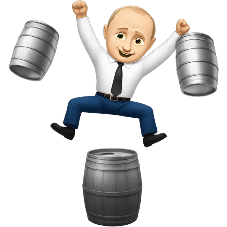 Vladimir Putin doing a keg stand emoji