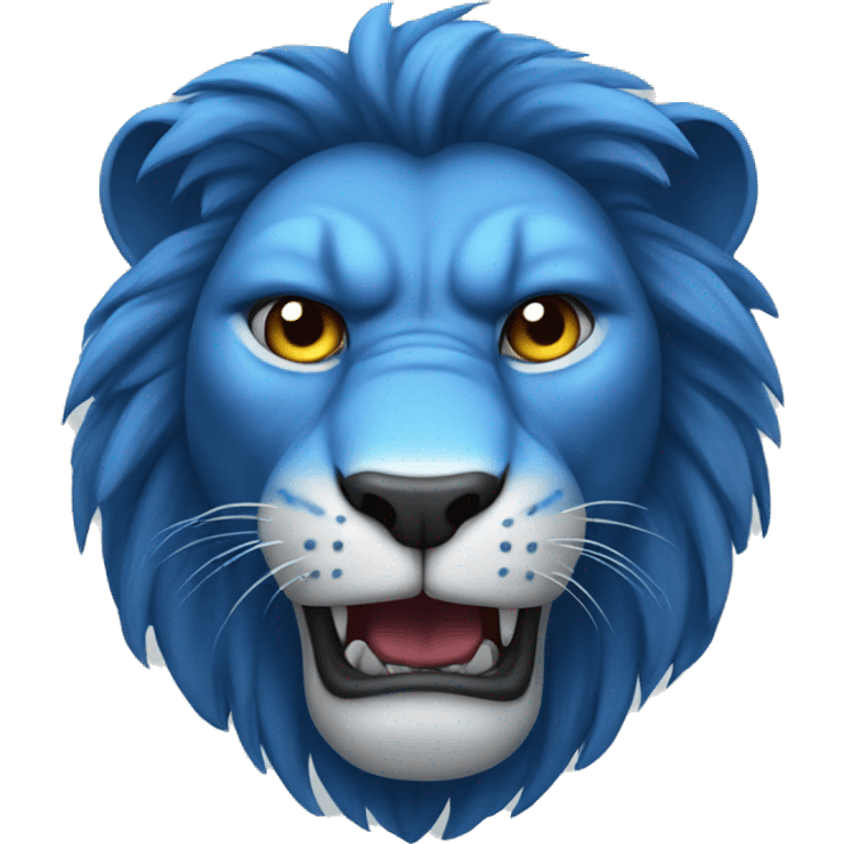 head of a blue lion who is angry emoji