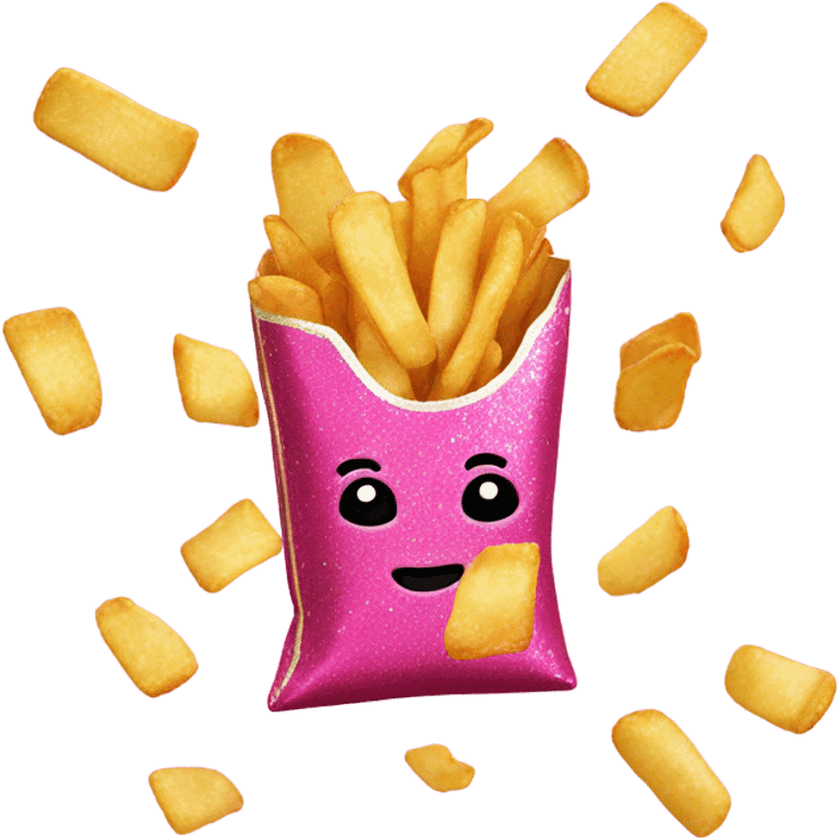 Pink hot chips with glitter  emoji