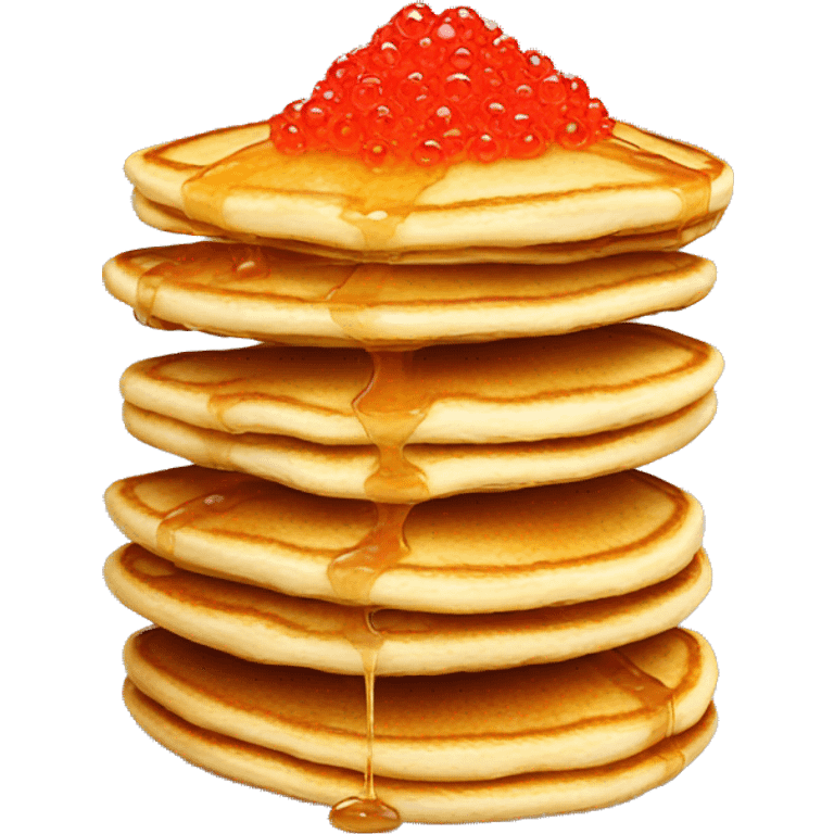 Pancakes with red caviar emoji