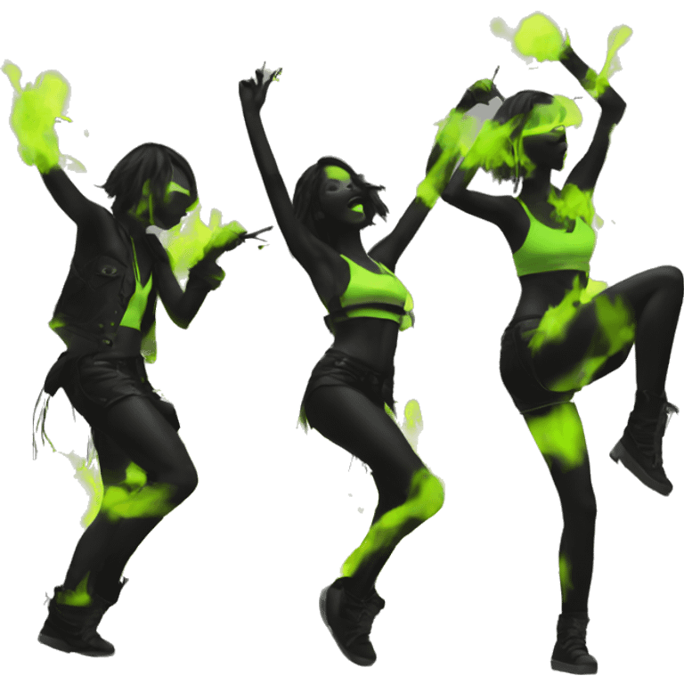 Rave party dancing neon smoking emoji