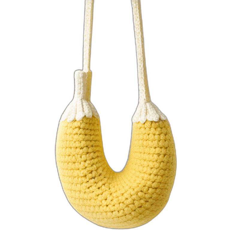 Crochet crossbody banana bag emoji