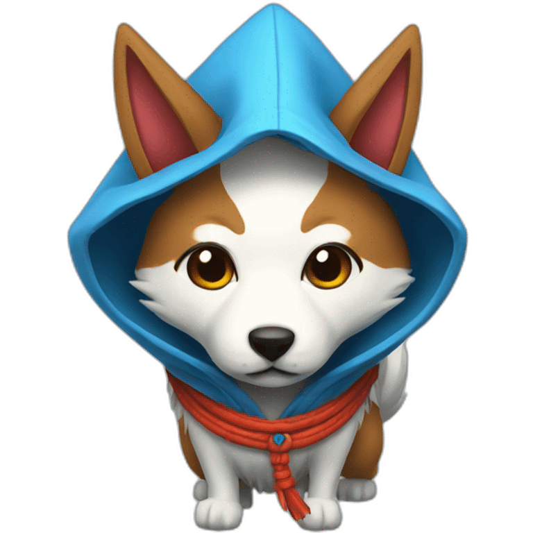 blue hooded okami emoji