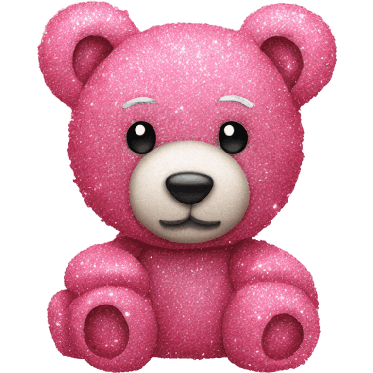 Pink teddy bear made fully of roses with glitter  emoji