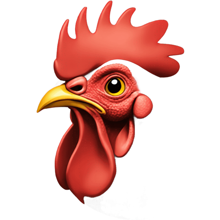 rooster with transparent circle on face where I will put my face emoji