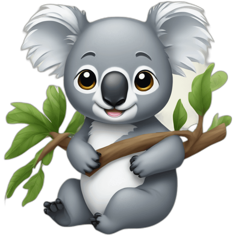 Koala auf einem Eukalyptusbaum emoji