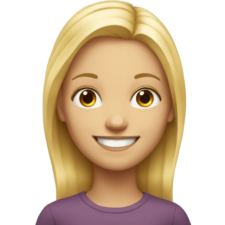 smiling blonde girl portrait emoji