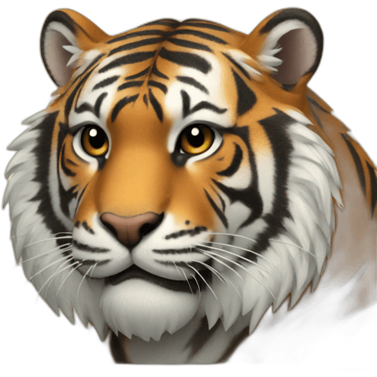 A tiger on a laptop emoji