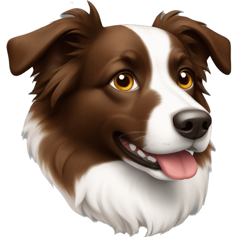 Brown Border collie with shades emoji