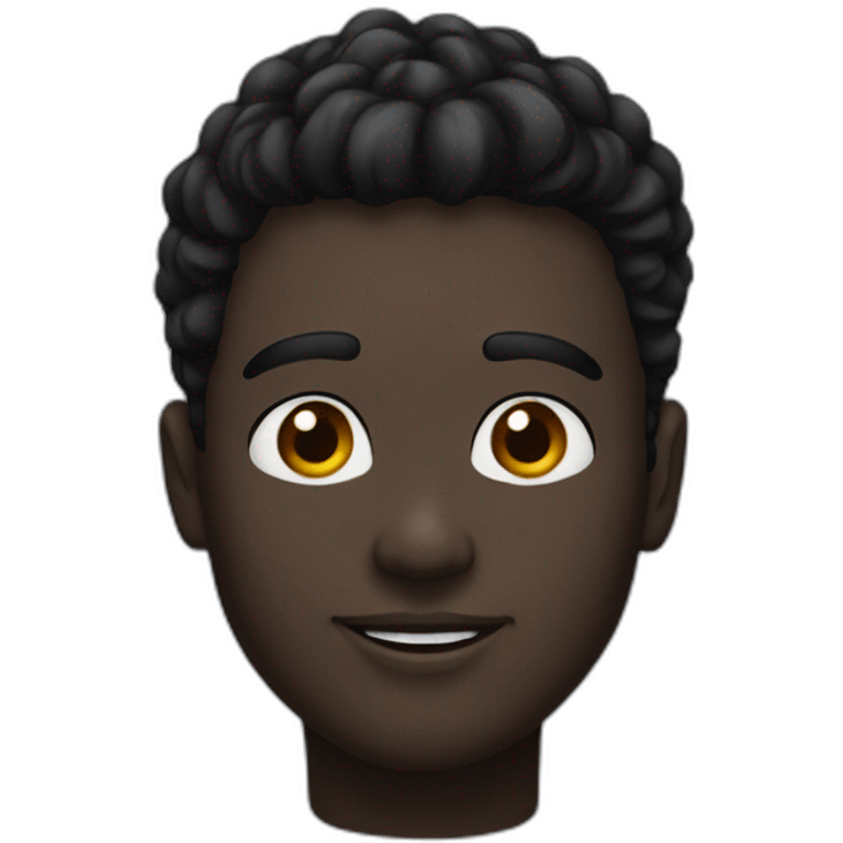 Black head and beautiful young man emoji