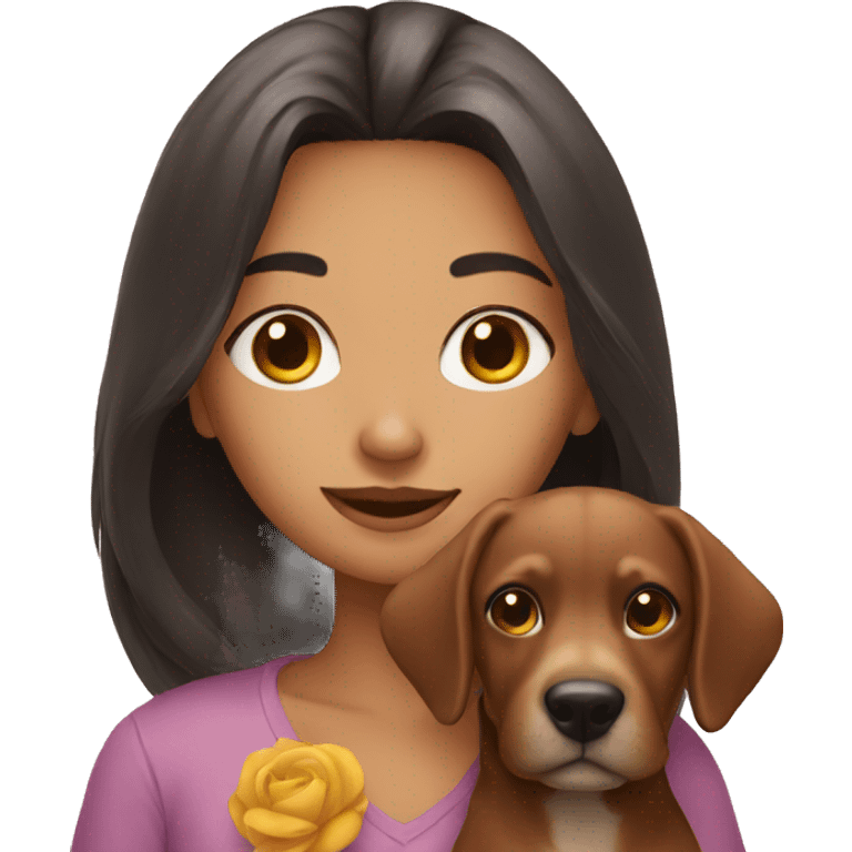 Girl with dog emoji