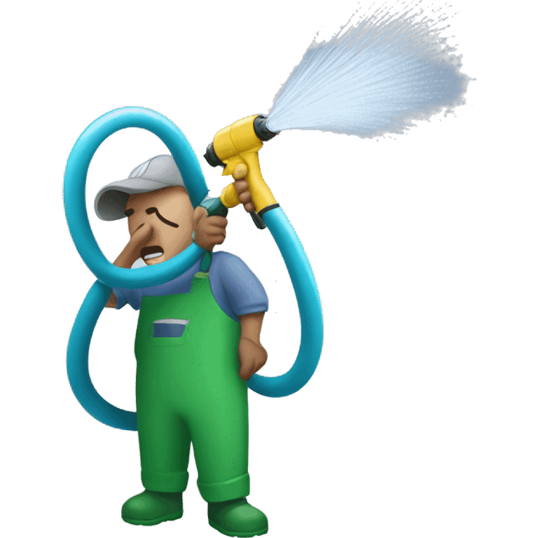 Water hose spraying really hard  emoji