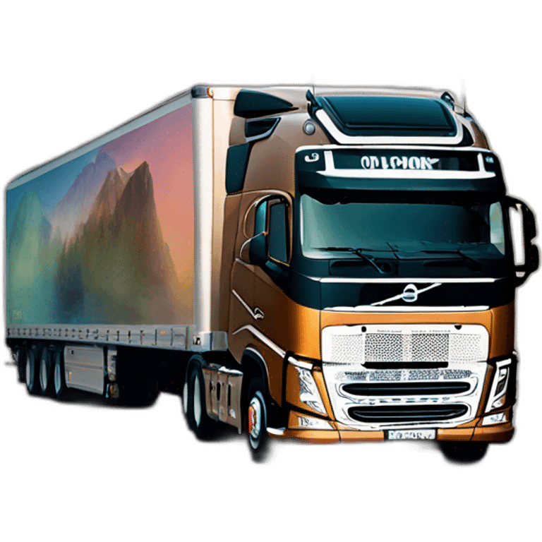 Volvo fh4 avec la décoration de Olano transports emoji