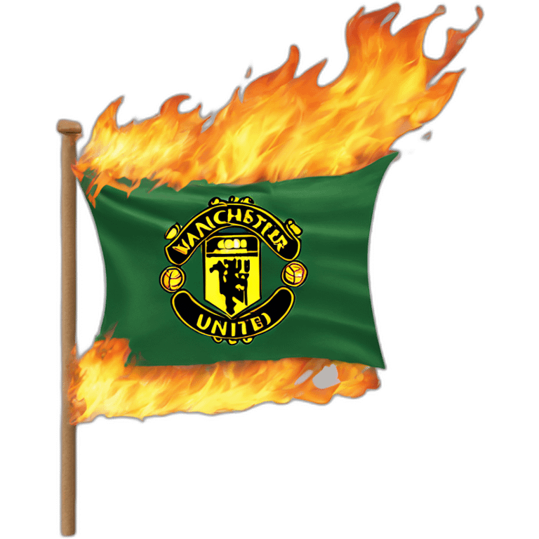 Manchester United flag burning emoji