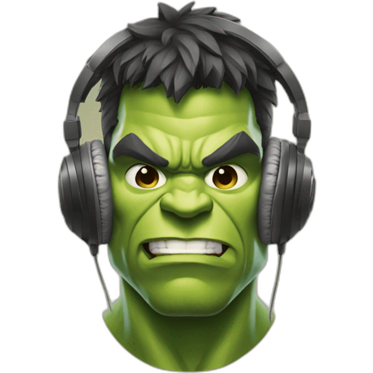 Hulk wearing headphones  emoji