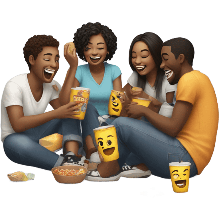 friends enjoying indoor fun emoji