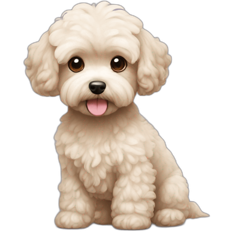 white light brown maltipoo terrier slender shaved emoji