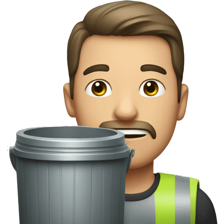 guy listening to trash can emoji