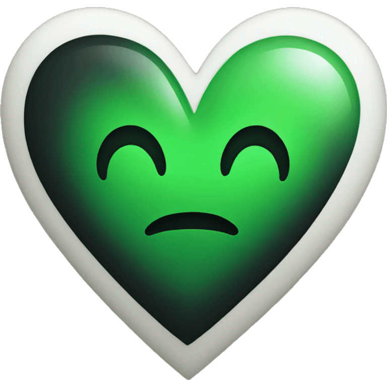 Half black and Green heart emoji