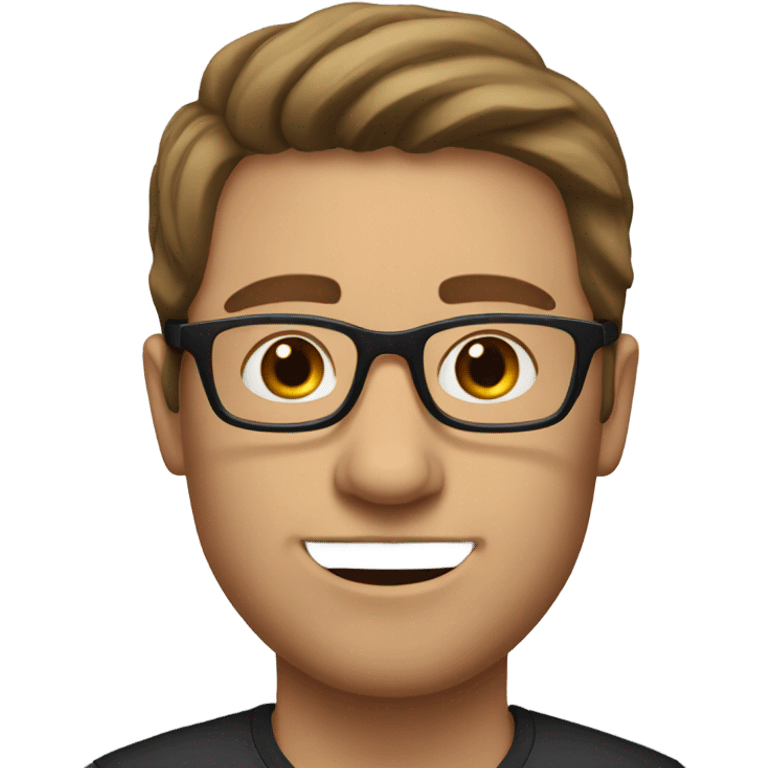 white man with brown hair wearing glasses emoji