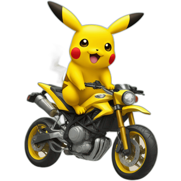 Pikachu jumping moto crosse emoji