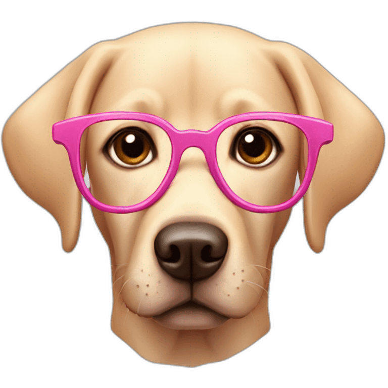 pink labrador with glasses emoji