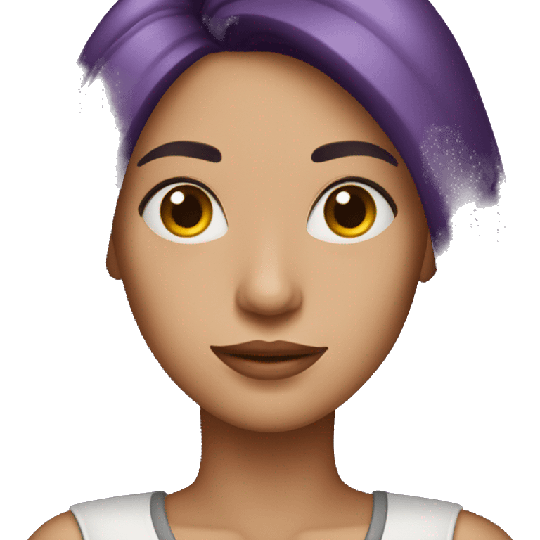 woman with long dark purple hair emoji