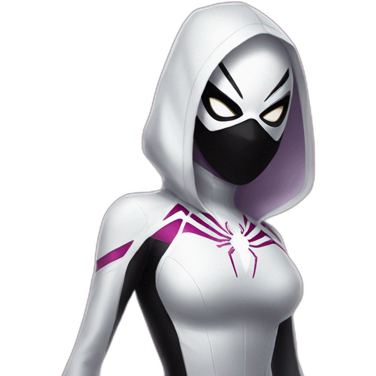 Spider Gwen wearing  a mask emoji