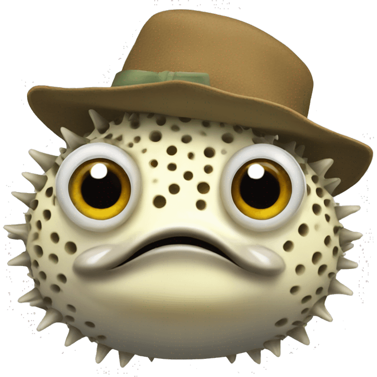 A Pufferfish with sloth hat emoji