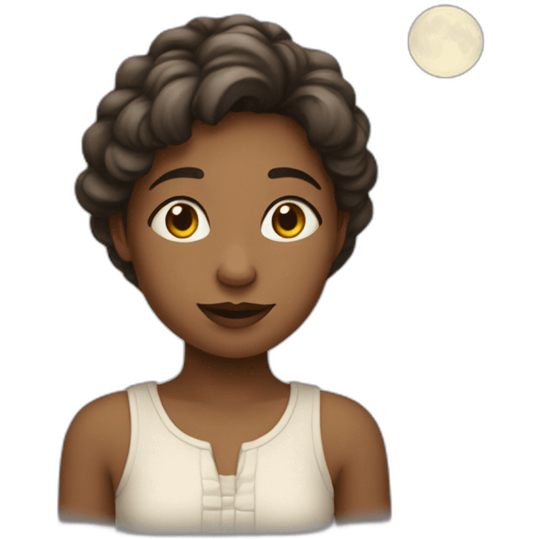 Une fille qui es une lune emoji