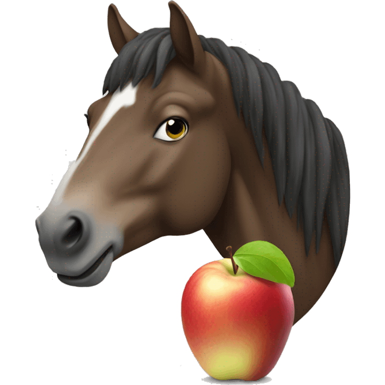 Horse eating apple emoji