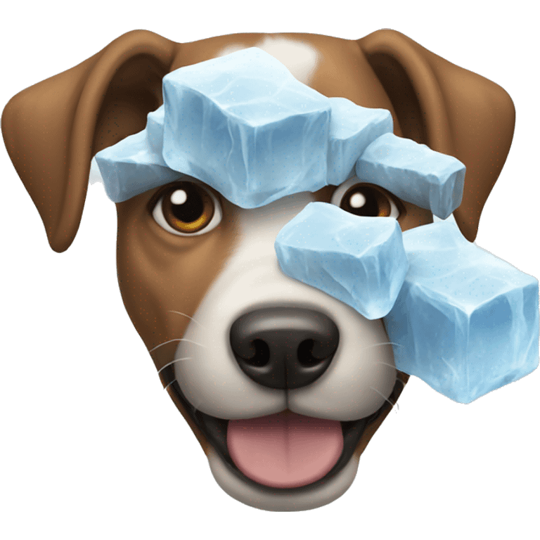 Dog with ice  emoji