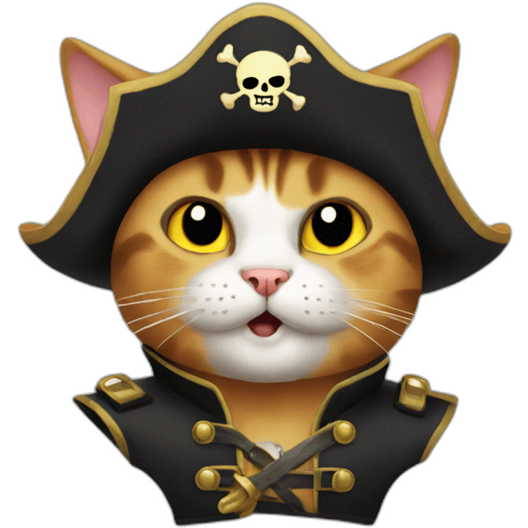 Cat pirate saying: "Yarr!" emoji