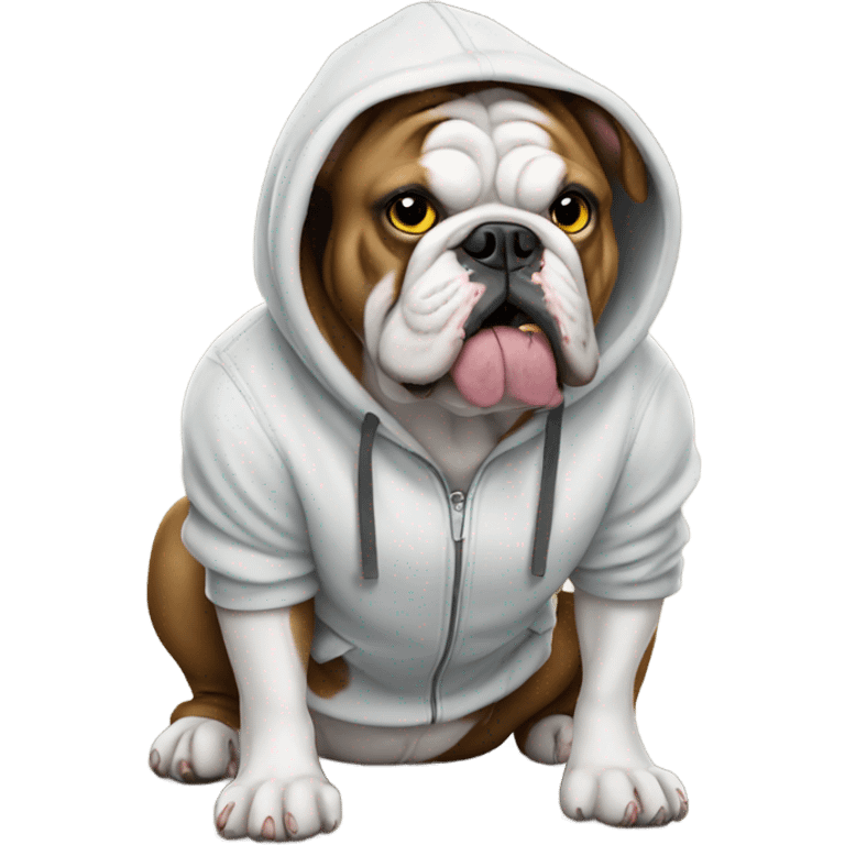 Bulldog in a hoodie emoji