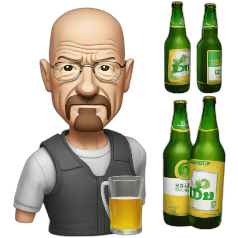 Walter white avec une bière emoji