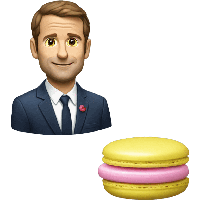 Macron mange un macaron emoji