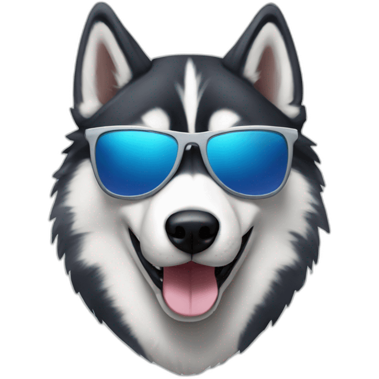 husky with sunglasses emoji