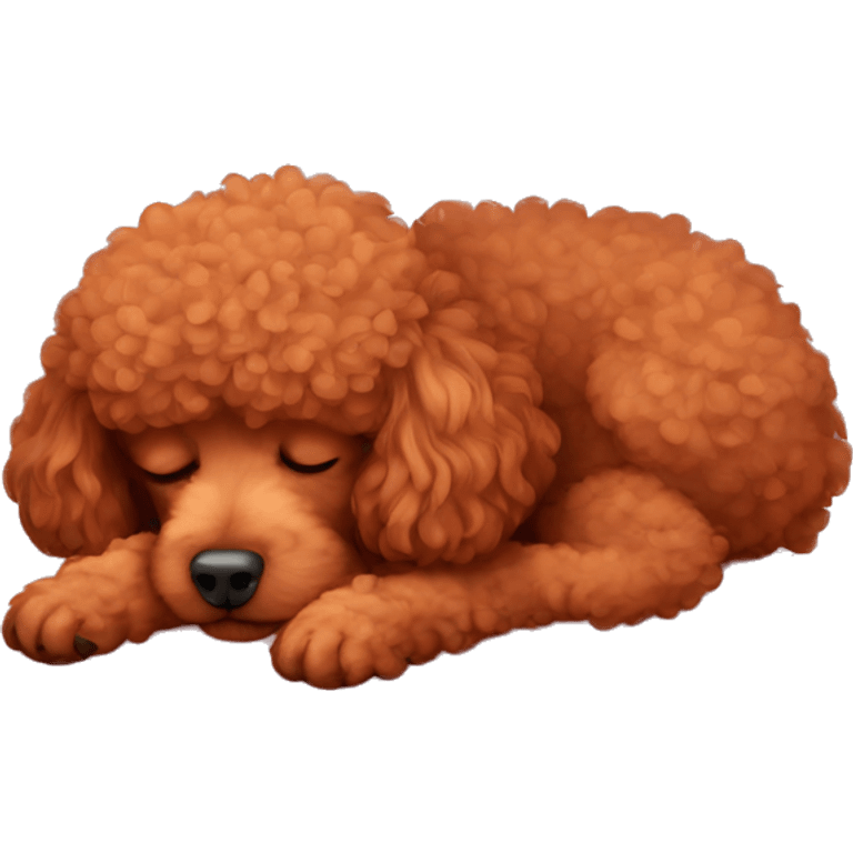 Red poodle sleep  emoji