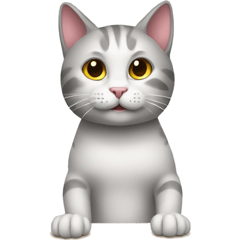 a cat which is standing up at a standing desk emoji