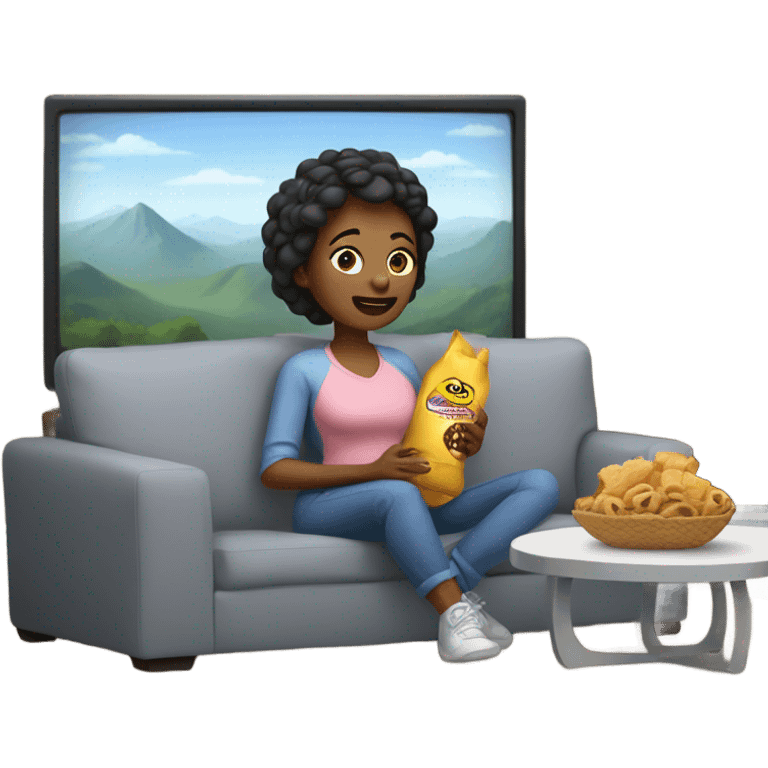 mom watching tv emoji