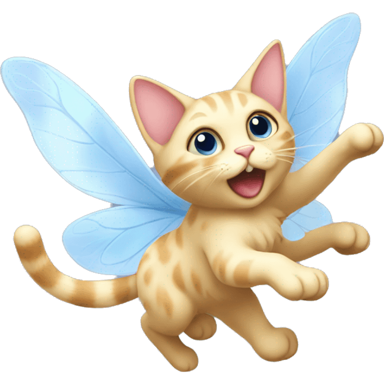 Fairy cat mid flight emoji