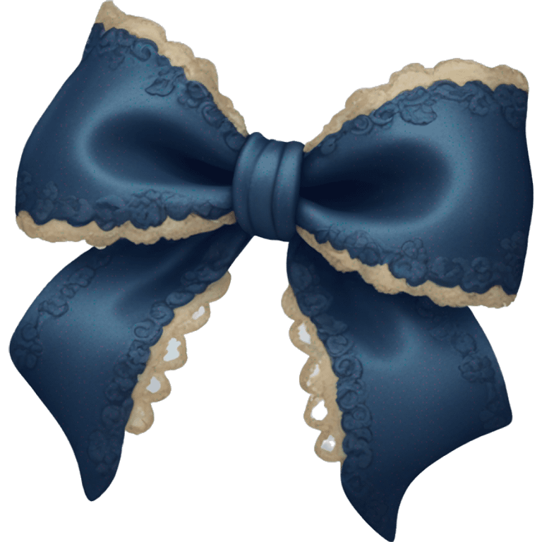 vintage navy blue rococo bow  emoji