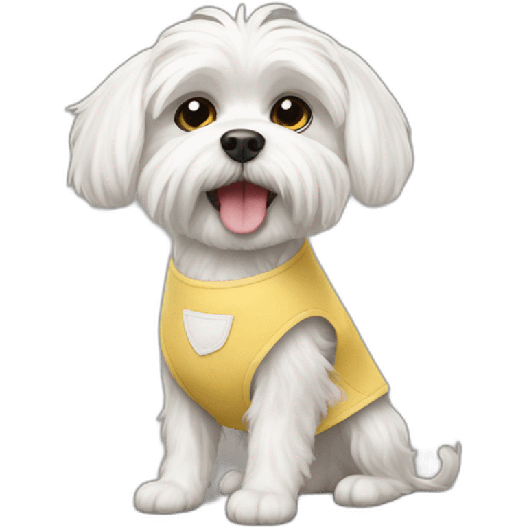 Maltese dog in apron emoji