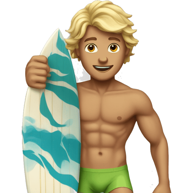 Hot surfer boy emoji