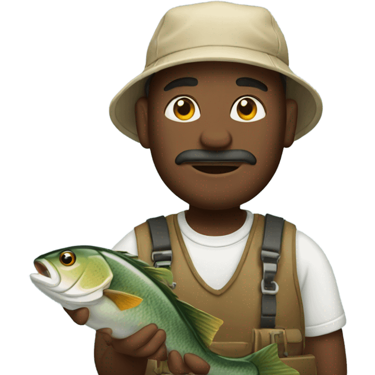 fisherman with fish emoji