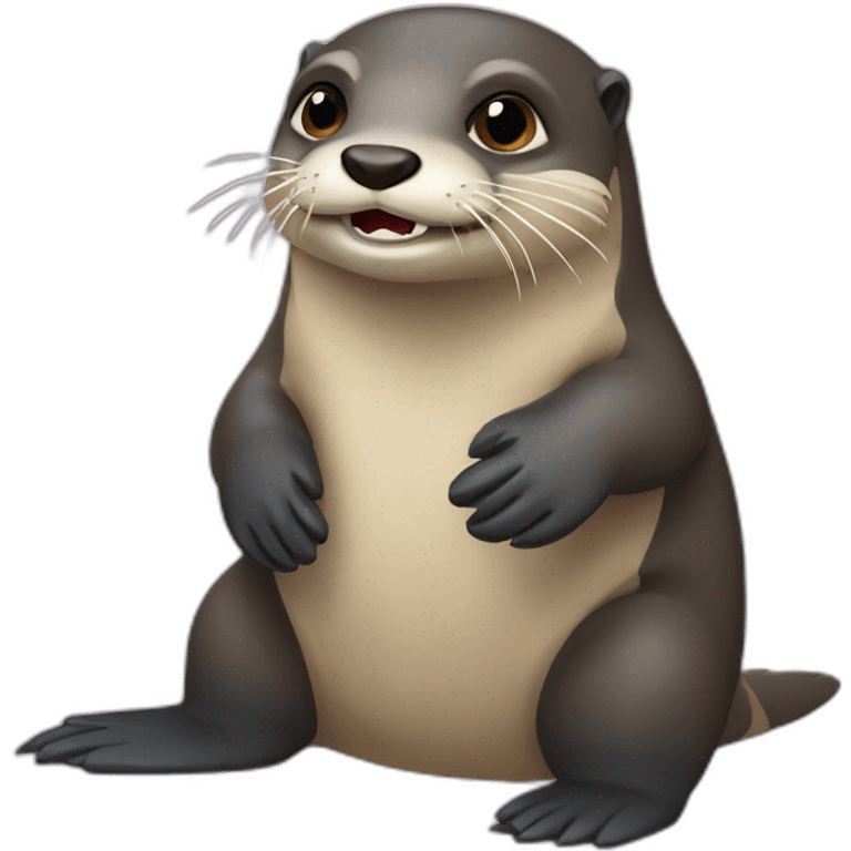 Loutre sous tortue emoji