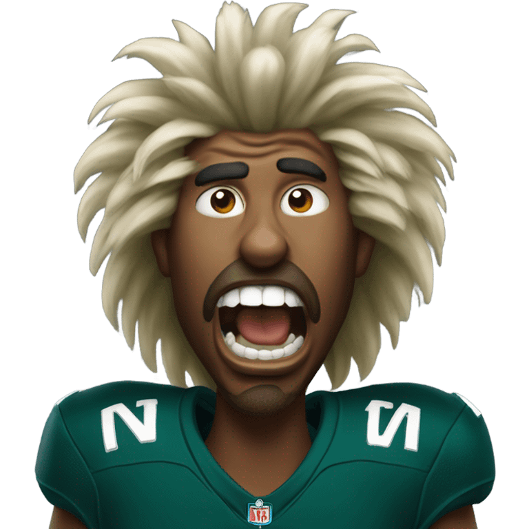 Eagles fan screaming drunkly with beer  emoji